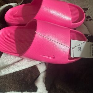 Bright Pink Slide Sandals